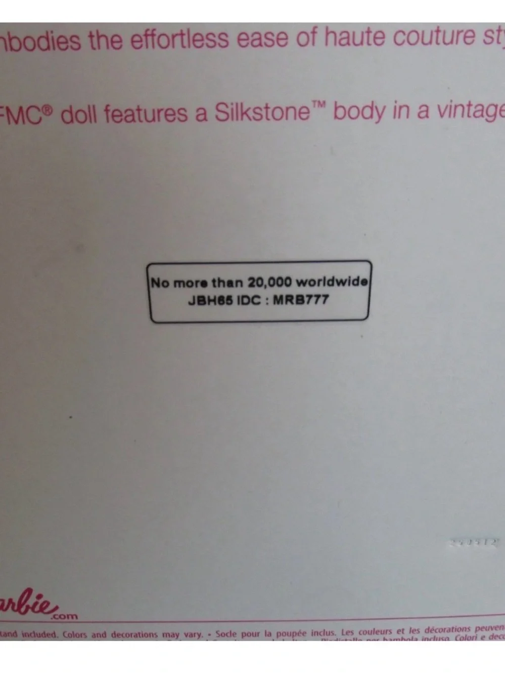 Barbie Silkstone Fashion Model #3, Petticoat Perfection